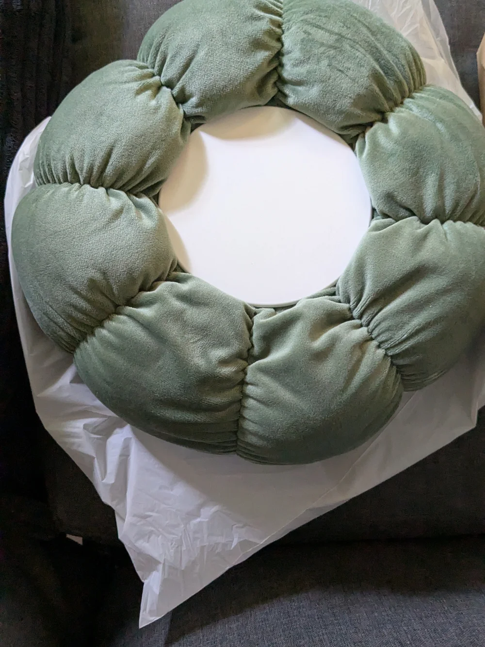 Plush Sage Green Tablet Stand Pillow - Home Accents